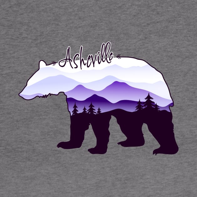 Asheville Blue Ridge Mountains - Black Bear - Purple WB 26 by AVL Merch